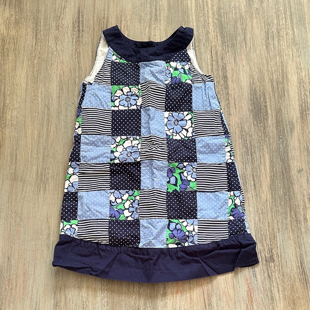 Gymboree Blue and White Patchwork Dress